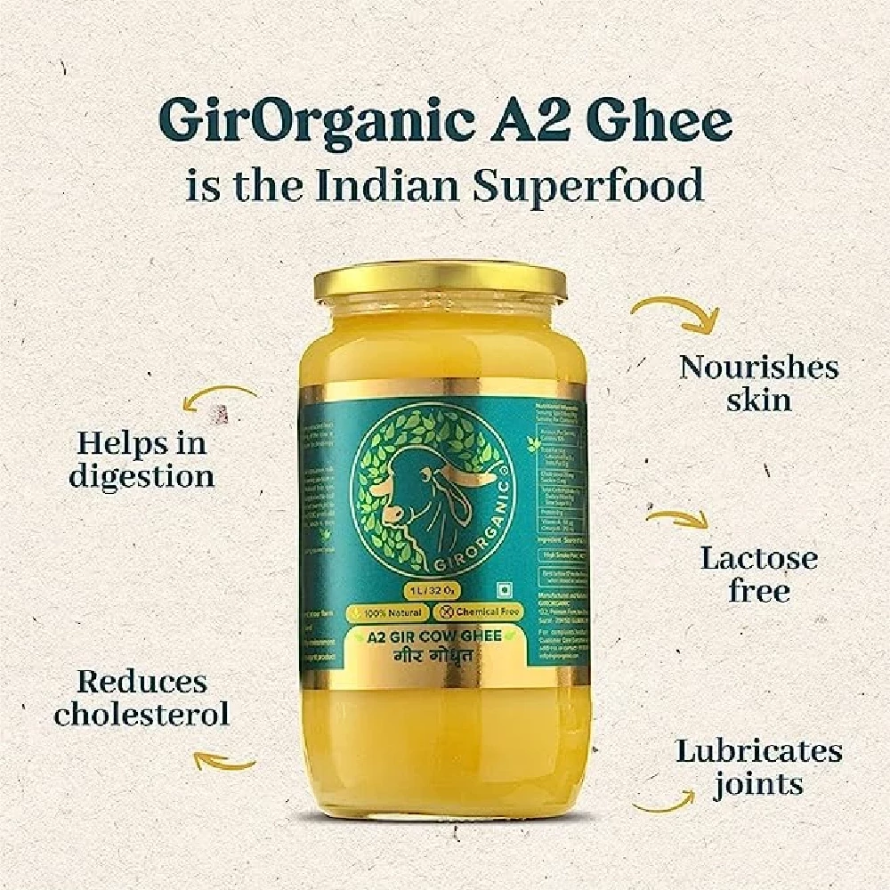 Gir Organic A2 Gir Cow Ghee, 1000g-1.webp